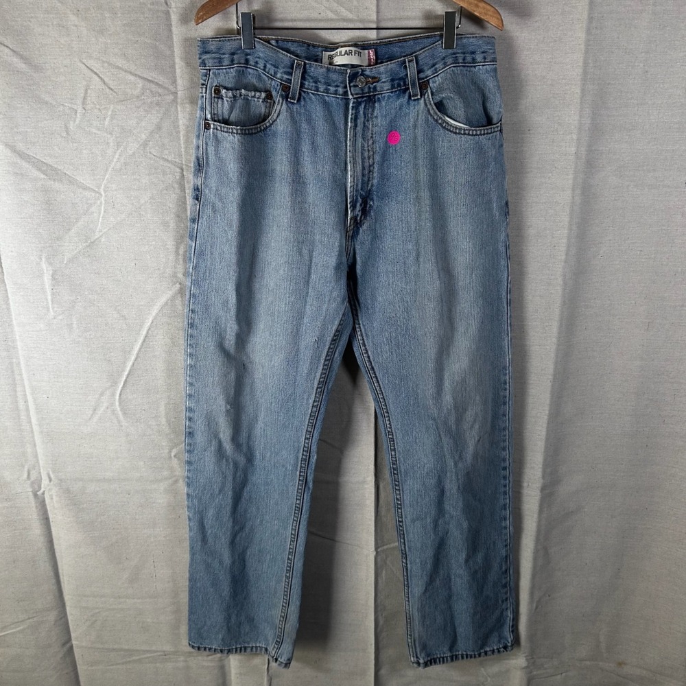 Levis 505 Regular Fit Mens Jeans Blue Denim W36 L32 Light Wash Straight Leg